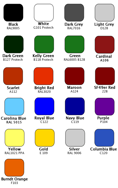 color chart for facemasks